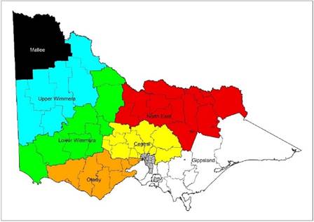 A map of different colored regions
Description automatically generated